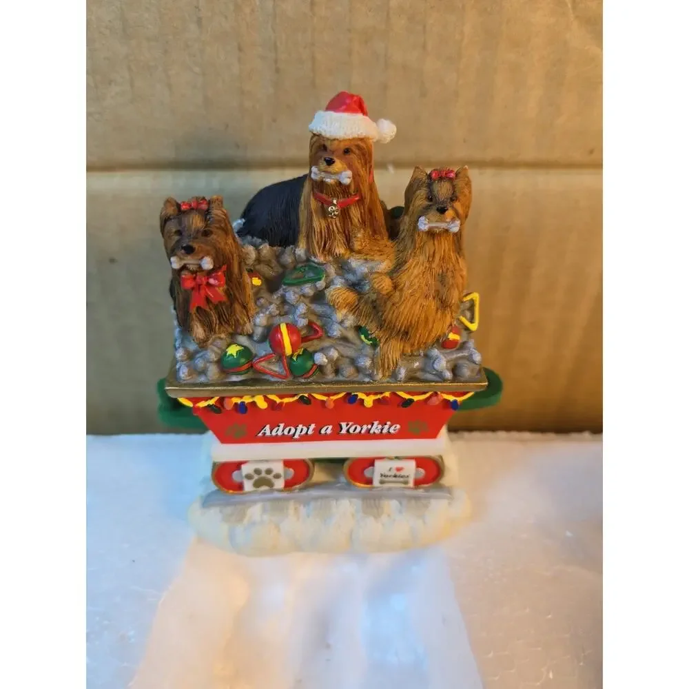 I Love Yorkies Christmas Express Holiday Train by Danbury Mint 6 pcs *READ*